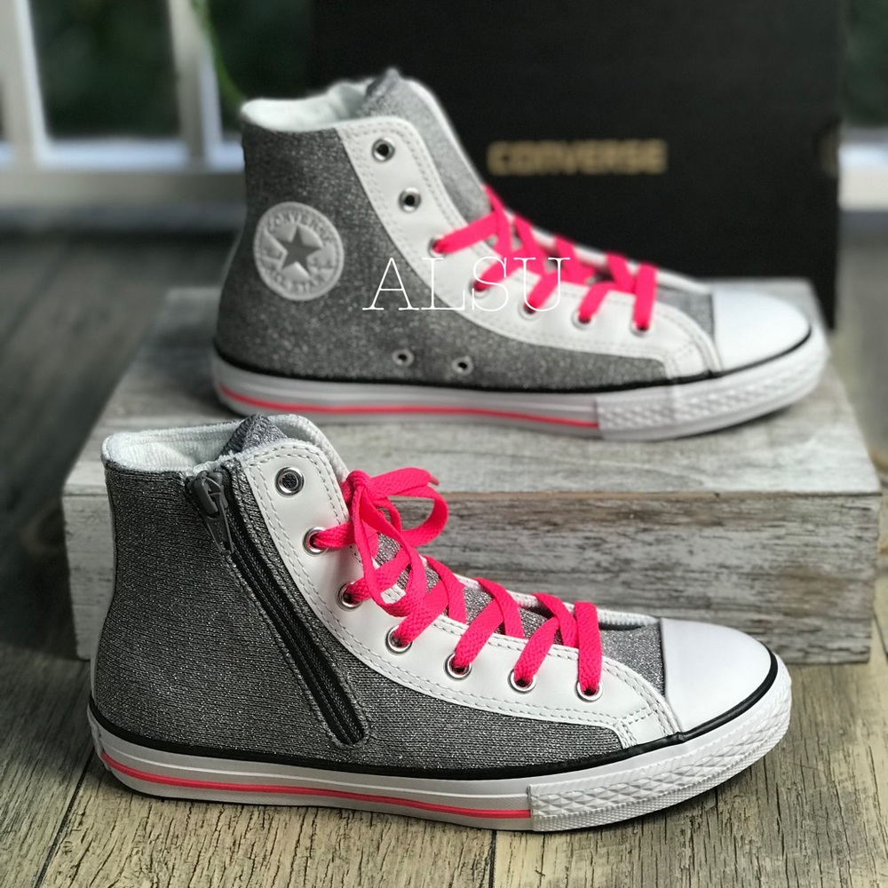 NWT Converse Side Zip HI Silver W AUTHENTIC - Picture 2 of 8